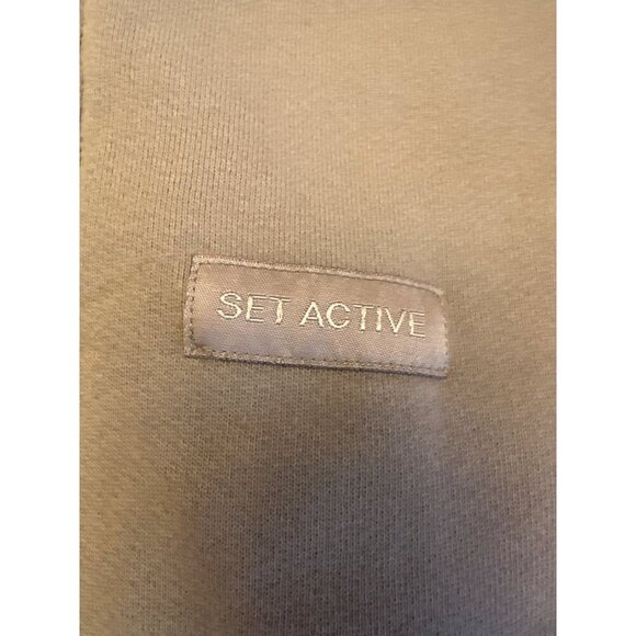 Set Active Womens Small Tan Fleece-Lined Joggers With Elastic Waist Cuff Classic - Picture 3 of 6